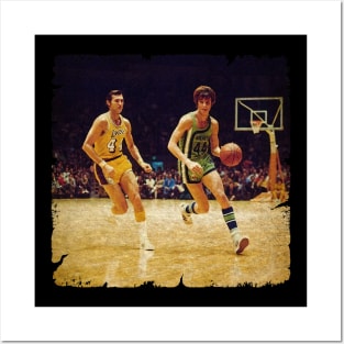 Pete 'Pistol' Maravich vs Jerry West 'The Logo' Posters and Art